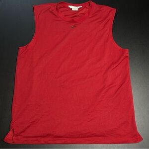 Vintage Y2K Nike Center Swoosh Red Maroon Lined Mesh Tank Top Large Gym Shirt